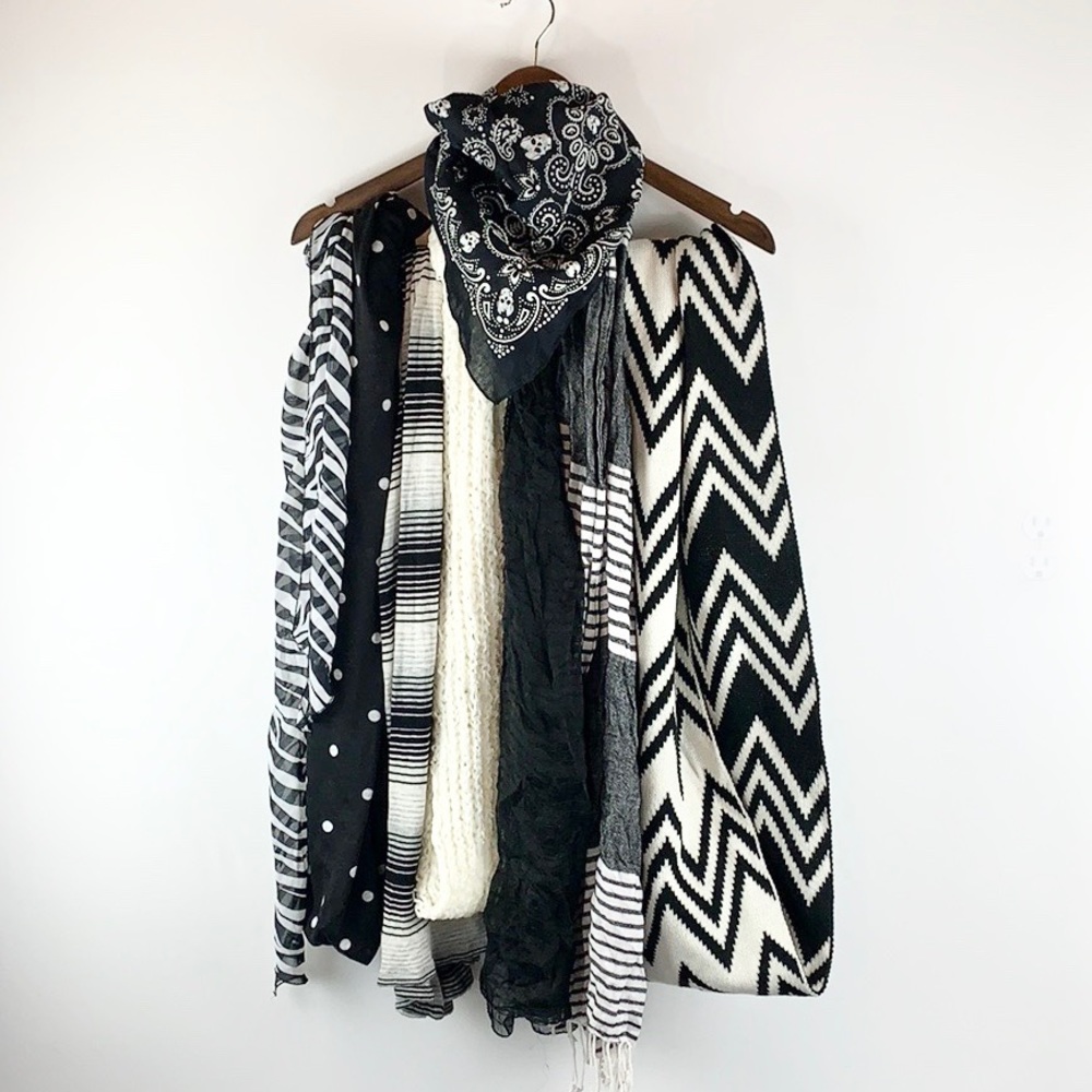 🦓 Black & White BUNDLE of 8 Mix & Match Scarves🦓